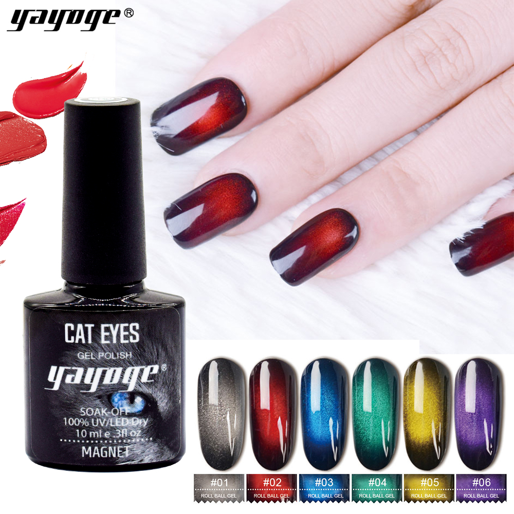 

YAYOGE Crystal Cat Eye Gel 10ml UV Nail Gel Polish Varnish Magnet 72 Color LED Long Lasting Lacquer Soak off Manicure Elegant