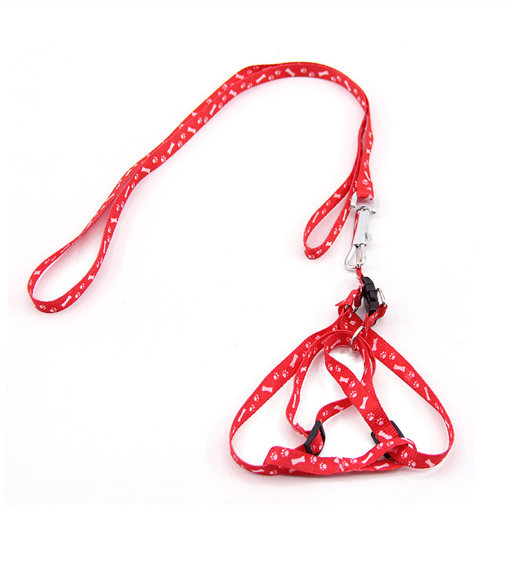 Printed Harness Leash Adjustable Dog Rope Puppy Cat Pet Supplies for Small Dogs 1*120cm wen6764