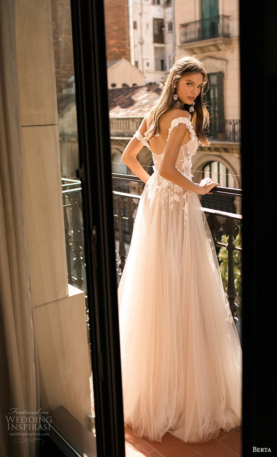 muse by berta a line wedding dresses off shoulder lace sequins sweep train bridal gowns beach boho plus size robe de marie