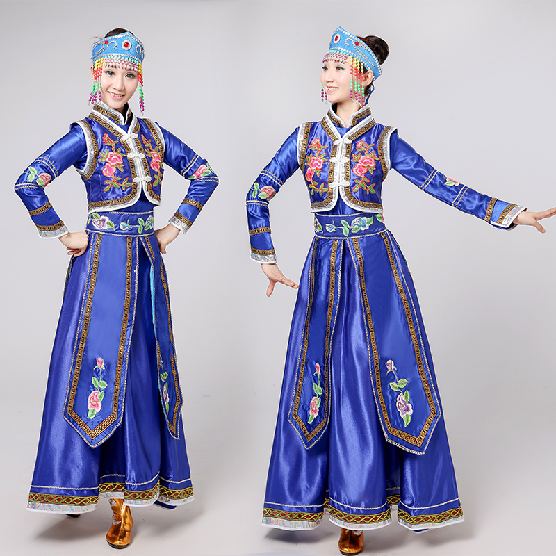 New Stage Performance wear Traditional grassland People gown Women dance Costumes Dress Classical Chinese Folk Dance clothing, Blue
New Stage Performance wear Traditional grassland People gown Women dance Costumes Dress Classical Chinese Folk Dance clothing, Blue