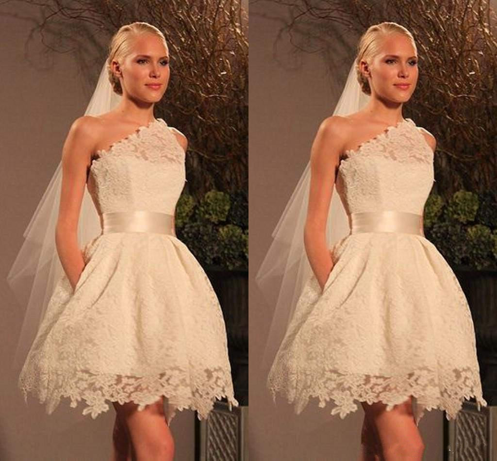 Vintage Knee Length A-line Wedding Dresses One Shoulder Full Lace Bridal Gowns Custom Size Summer Short Wedding Dress, Ivory
Vintage Knee Length A-line Wedding Dresses One Shoulder Full Lace Bridal Gowns Custom Size Summer Short Wedding Dress, Ivory