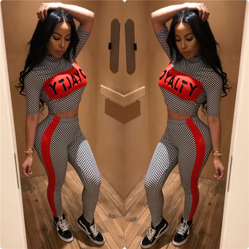 Fitness Tracksuit Plaid Two Piece Sets Women Letter Print Crop Tops and Long Pants Women Fashion Casual Tracksuit Sweat Suits Hot Sale, Gray
Fitness Tracksuit Plaid Two Piece Sets Women Letter Print Crop Tops and Long Pants Women Fashion Casual Tracksuit Sweat Suits Hot Sale, Gray