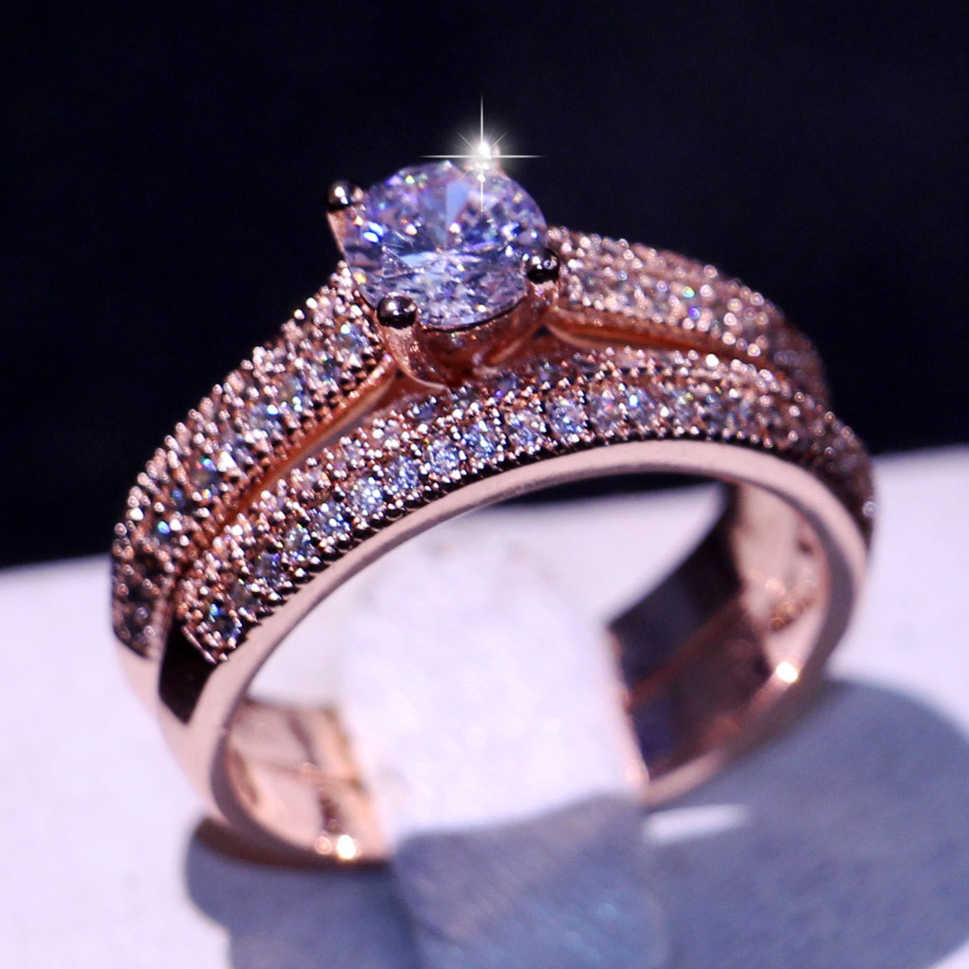 Lovers' Ring for Women Luxury Jewelry 925 Sterling Silver&Rose Gold Filled Round Cut 5A CZ Diamond Gemstones Party Couple Bridal Ring Set
Lovers' Ring for Women Luxury Jewelry 925 Sterling Silver&Rose Gold Filled Round Cut 5A CZ Diamond Gemstones Party Couple Bridal Ring Set