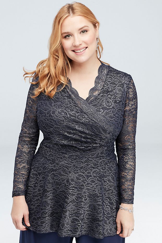 Navy Dark Lace Mother Of The Bride Pant Suits V Neck Formal Wedding Guest Dress With Long Sleeves Plus Size Mothers Groom Dresses