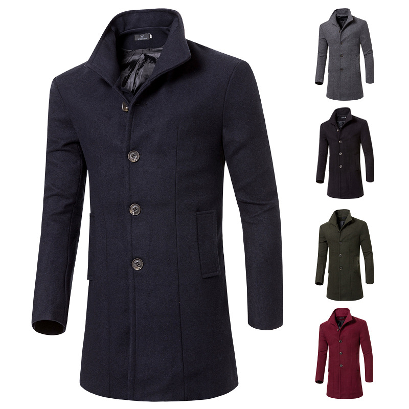2017 High Quality Trench Coat Men Tops Autumn Style Double Breasted Trench Coat Woolen Cloth Fabric Long Mens, Black
2017 High Quality Trench Coat Men Tops Autumn Style Double Breasted Trench Coat Woolen Cloth Fabric Long Mens, Black