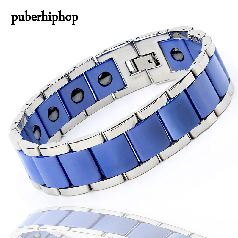 New Men Bracelet Energy Health Magnetic Bracelets For Man Blue Black Ceramic Stainless Steel Bracelet & Bangles Charm Jewelry
New Men Bracelet Energy Health Magnetic Bracelets For Man Blue Black Ceramic Stainless Steel Bracelet & Bangles Charm Jewelry