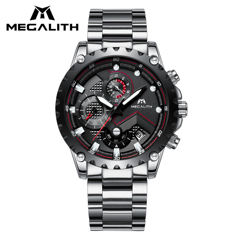 Sports Watch Men MEGALITH Waterproof Chronograph Black Stainless Steel Strap Quartz Wrist Watches For Men's Analogue Watch Clock, Sliver blue
Sports Watch Men MEGALITH Waterproof Chronograph Black Stainless Steel Strap Quartz Wrist Watches For Men's Analogue Watch Clock, Sliver blue