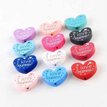 I love mummy pattern Wooden Beads 10pcs Heart Shape Spacer Beads For jewelry Making DIY Wood Pacifier clip Toys 23*30mm
I love mummy pattern Wooden Beads 10pcs Heart Shape Spacer Beads For jewelry Making DIY Wood Pacifier clip Toys 23*30mm