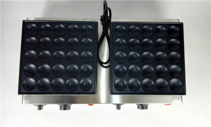 Double Pans Small Pancake Machine Poffertjes Machine with Nonstick Pan Poffertjes Grill Waffle Maker with 50 pcs Moulds6271915