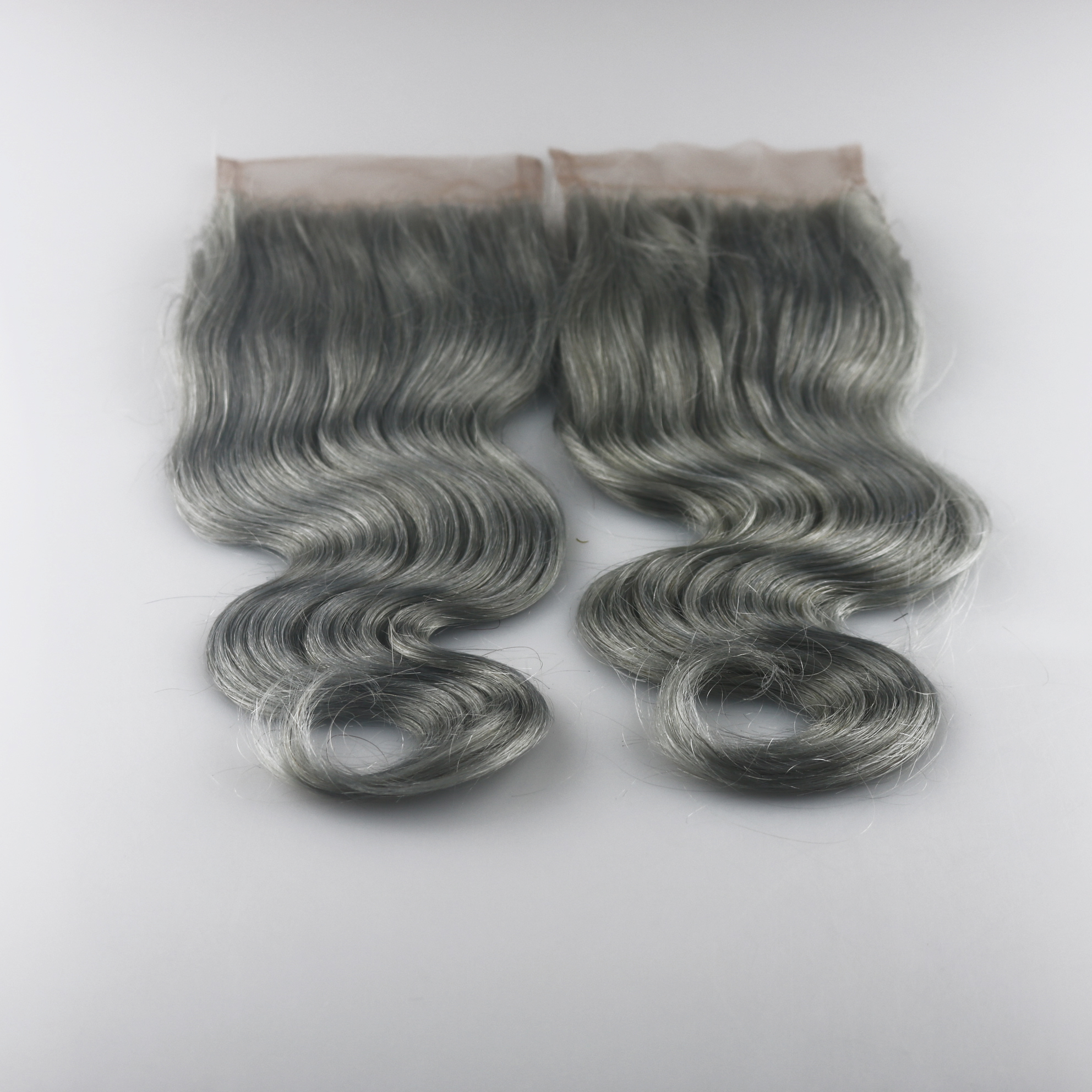 Hot selling 4x4 Grey# Lace Closure Human Hair Brazilian human Virgin Hair Body Wave Swiss Lace closure