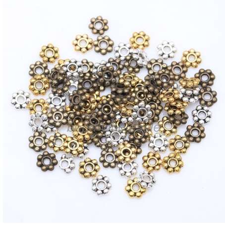 1000pcs Flower Spacer Beads for Jewelry Making Round Metal Daisy Wheel Charms 4mm Tibetan Gold Silver Bead Jewelry Accessaories
1000pcs Flower Spacer Beads for Jewelry Making Round Metal Daisy Wheel Charms 4mm Tibetan Gold Silver Bead Jewelry Accessaories