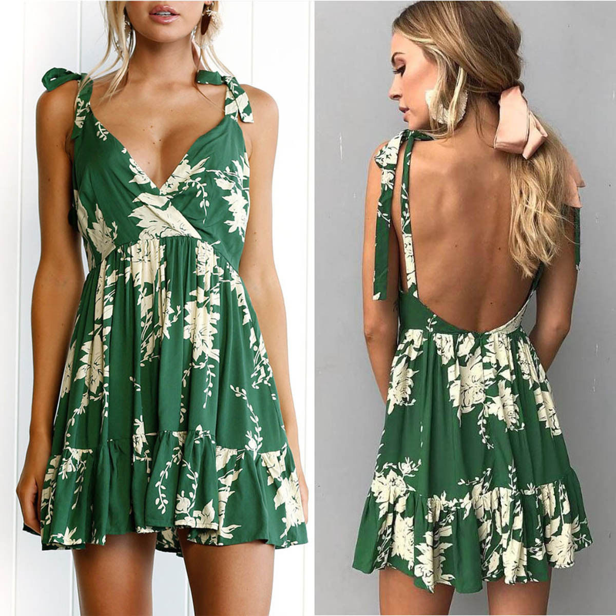 Women's Summer Casual Sleeveless Evening Party Beach Dress Mini Short Sundress, Army green
Women's Summer Casual Sleeveless Evening Party Beach Dress Mini Short Sundress, Army green