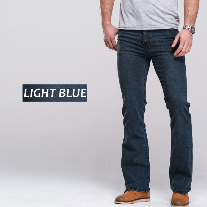 Mens Boot Cut Jeans Slightly Flared Slim Fit Fashion Blue Black jeans Stretch casual classic jeans 240726