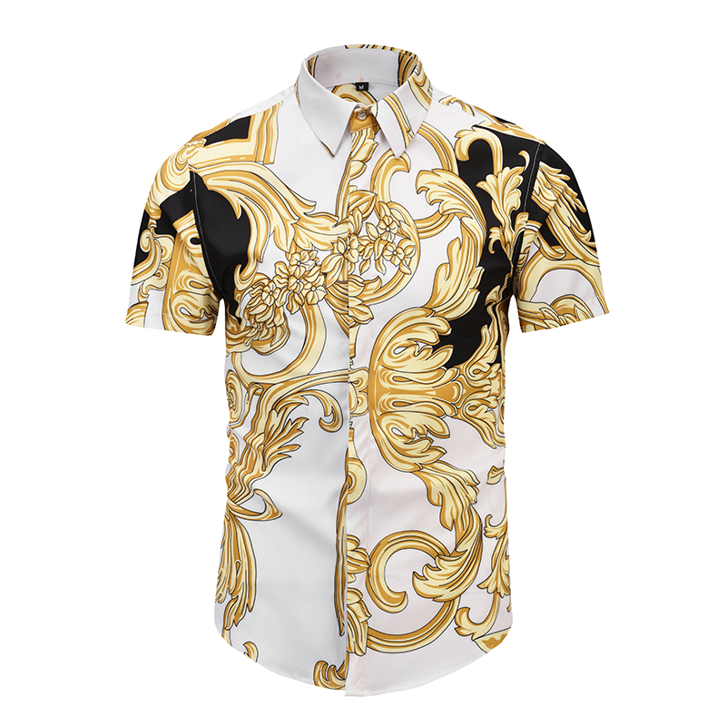 Summer wear the new 3 d printing high quality men's leisure short-sleeved shirt, White;black
Summer wear the new 3 d printing high quality men's leisure short-sleeved shirt, White;black