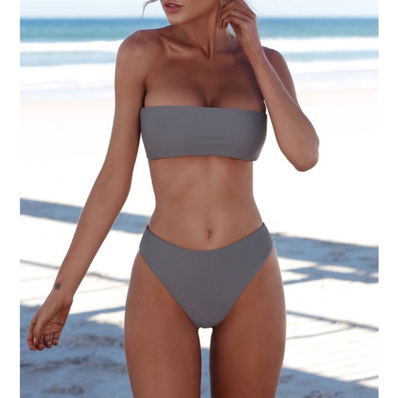 Sexy Women Bikini Set Strapless Bandeau Pushup Bra Swimsuit Swimwear Bathing brazilian swimsuit WomenBikini sexy309m