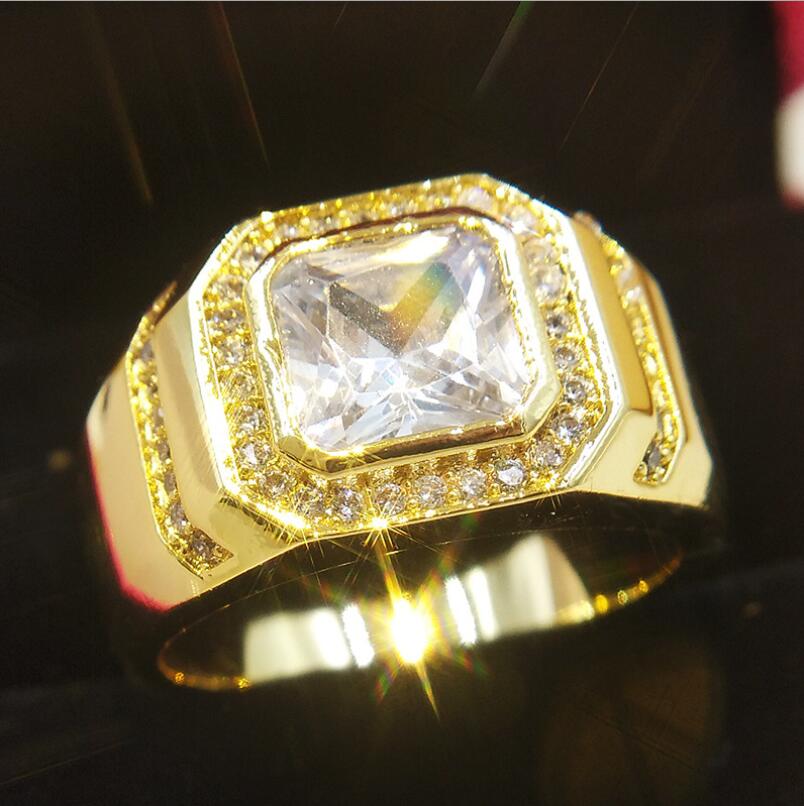 Men's Sterg Sier & Gold Filled Cubic Zirconia Wedding Band Ring - Bohemian, Celtic, African Style