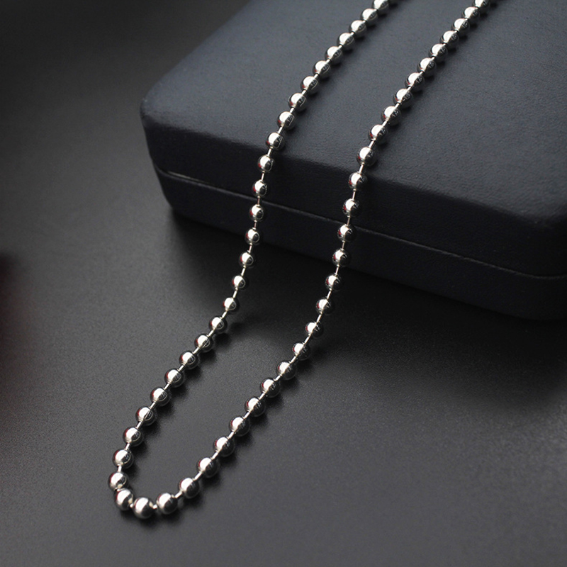 316L Stainless Steel Bead Ball Chains Link Necklace Jewelry High Quality Accessories Lobster Clasps Chain Jewelry 18inch-35inch