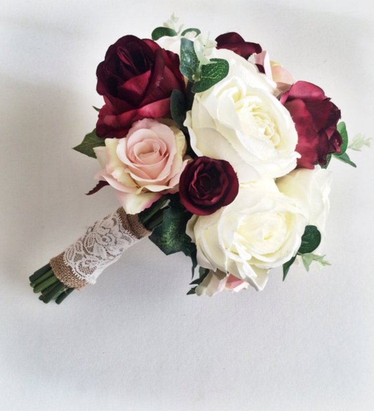 Wedding Bouquet - Silk wedding flowers Forever Flowers Rustic Wedding