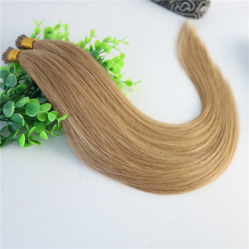 Strawberry Blonde #27 Stick-tip Extensions Brazilian Human Hair 100Strands 100gram Straight Keratin I-tip Human Hair Extensions