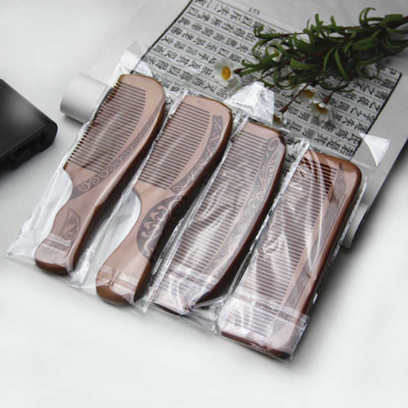 Natural Peach Wood Comb Popular Natural Health Care Hair Comb Hairbrush With Handle Massager fast shipping F1203