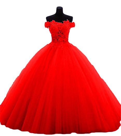 2018 Sexy Bateau Lace Ball Gown Quinceanera Dress with Appliques Tulle Plus Size Sweet 16 Dress Vestido Debutante Gowns BQ141