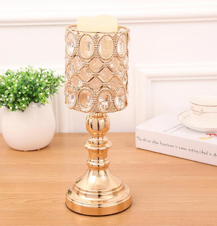 peculiar metal golden finish candle holder with crystals wedding candelabra holder centerpiece home decoration candlesticks WT077