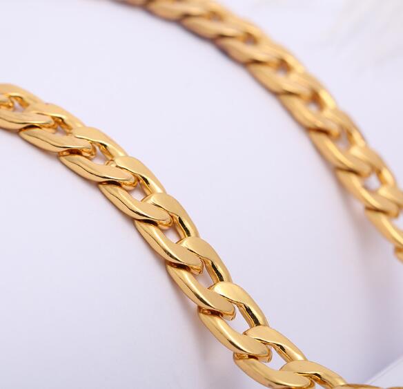 6 mm*16-30 inch 18k gold plated necklace fashion personality sautoir Man/woman gold couples necklace accessories hip hop