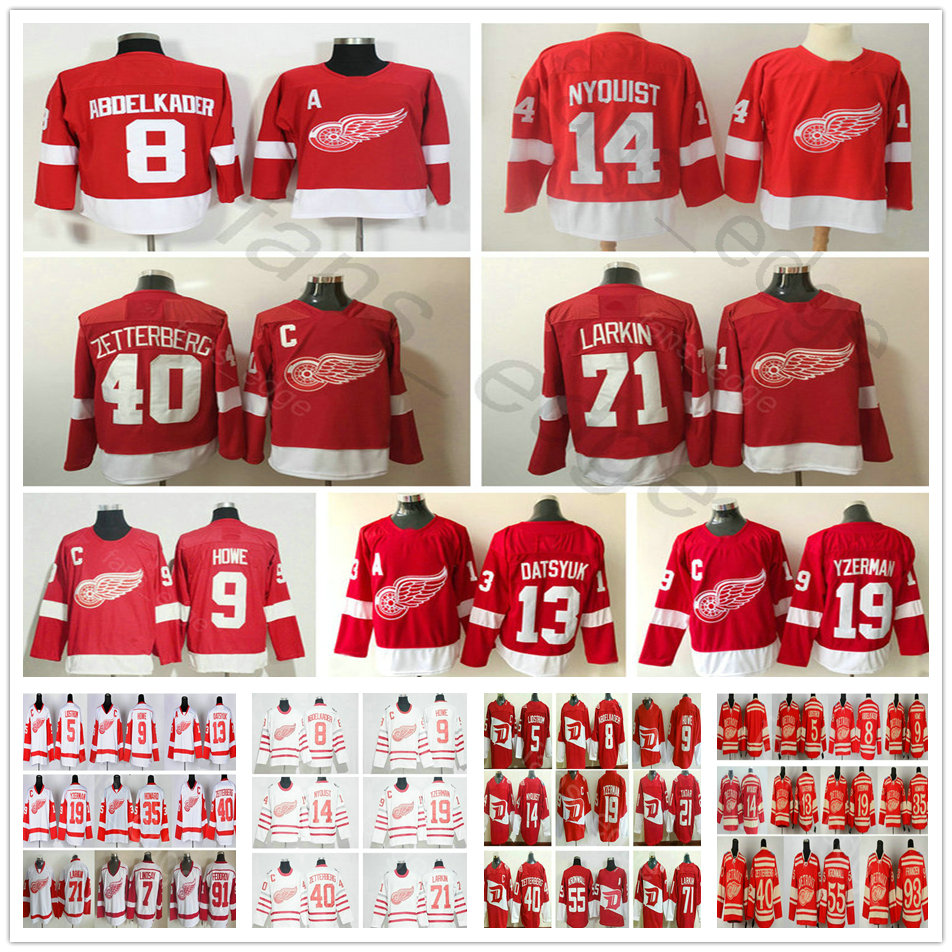 2018 New Detroit Red Wings 9 Gordie Howe Pavel Datsyuk 14 Gustav Nyquist 19 Steve Yzerman 40 Henrik 71 Larkin Jersey, As picture old style
2018 New Detroit Red Wings 9 Gordie Howe Pavel Datsyuk 14 Gustav Nyquist 19 Steve Yzerman 40 Henrik 71 Larkin Jersey, As picture old style