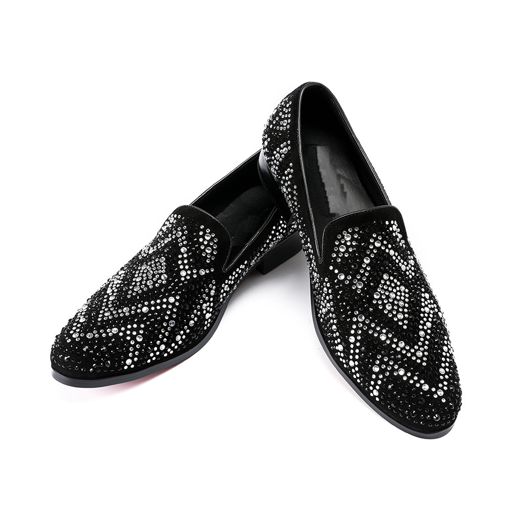 Fashion Business Mens Shoes Suede Leather Rhinestone Men Dress Shoes Plus Size Formal Male Wedding Shoes, Black
Fashion Business Mens Shoes Suede Leather Rhinestone Men Dress Shoes Plus Size Formal Male Wedding Shoes, Black