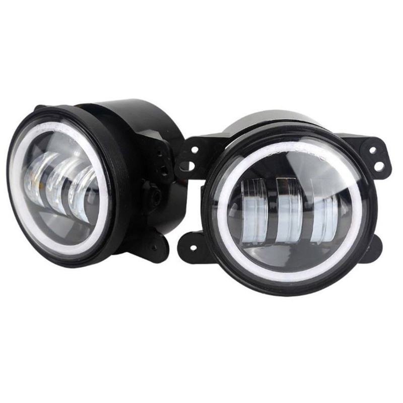 4inch 60W 6000LM Fog Lamps For Jeep Wrangler JK LED Fog Light 2pcs Kit with Halo White DRL + Amber Turn Signal, Black
4inch 60W 6000LM Fog Lamps For Jeep Wrangler JK LED Fog Light 2pcs Kit with Halo White DRL + Amber Turn Signal, Black