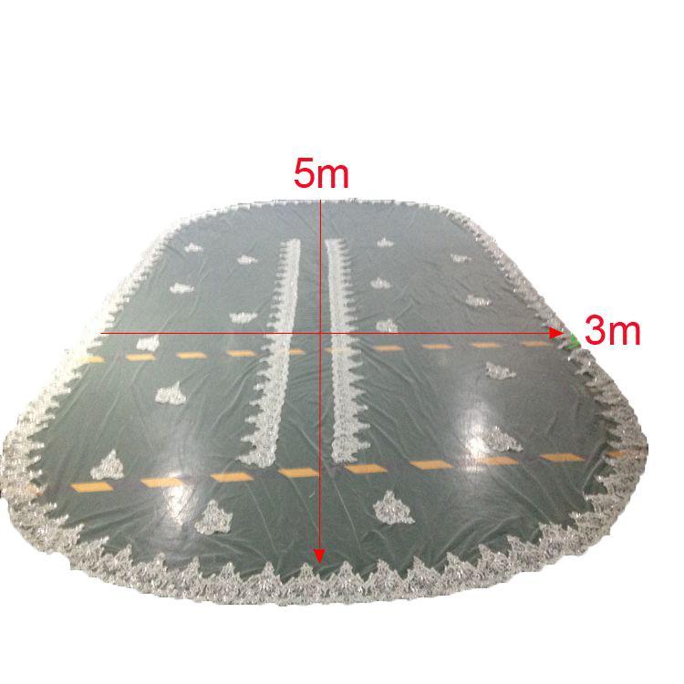 Luxury Wedding Veils 5M Long 3M Width Lace Appliques Beads One Layer With Comb Tulle Bridal Veil White Ivory Veils