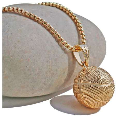 3D Basketball Necklaces Silver Color Pendant Sports Hip Hop Jewelry homme Stainless Steel Chain For Male Fathes Day Gifts