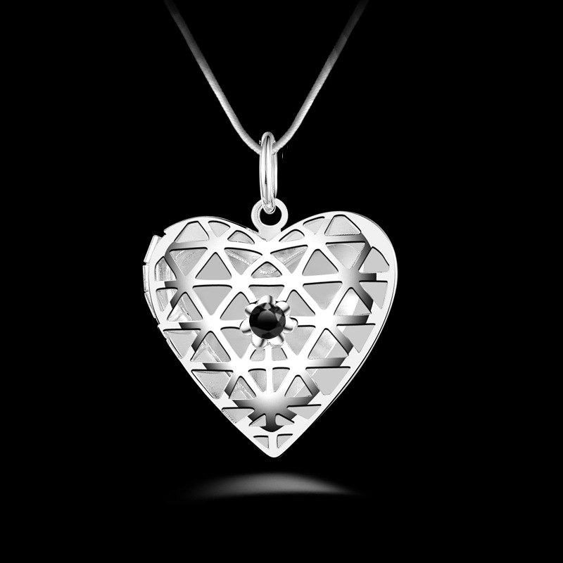 Silver Jewelry Pendant Fine Diamond Box Pendant 925 jewelry silver plated Necklace Fashion gift necklace Top Quality