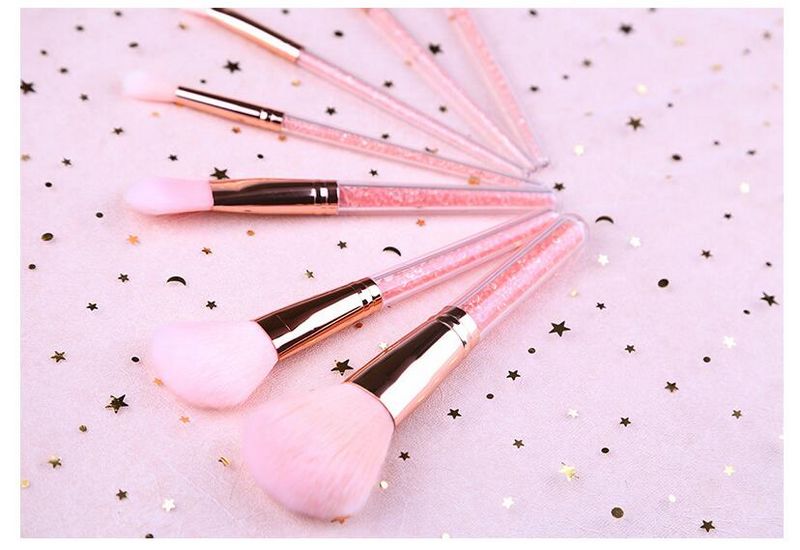 HOT Makeup Brushes Set 7 PCS Professional ZOERYA Flow Sand Drill Make-up Brush With Pink Bag DHL FREE