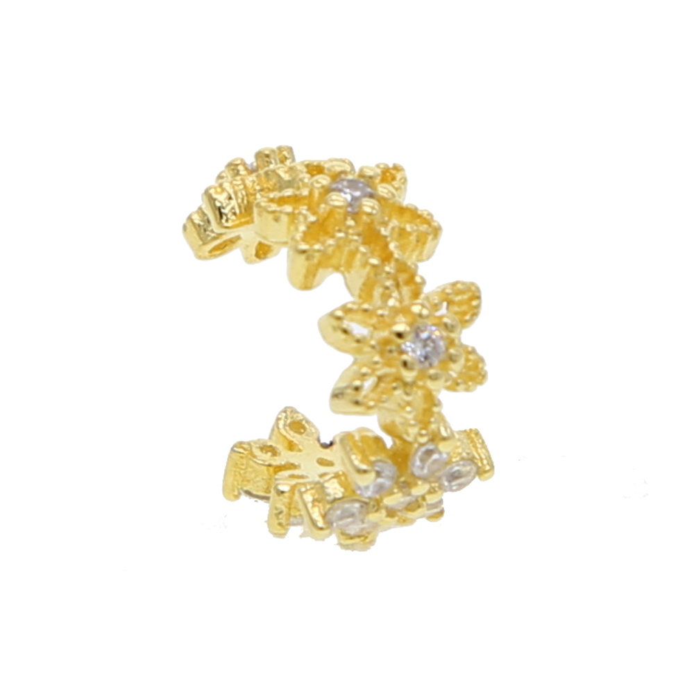 1 piece flower cuff earring clip earrings for women girl 2019 spring new design cz daisy flowers fit pandora jewelry 925 silver