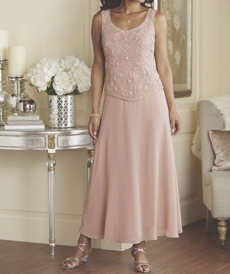 Pink Ankle Length Mother Of The Bride Dresses With Jacket Lace Appliqued Plus Size Evening Gowns Formal Wedding Guest Dress