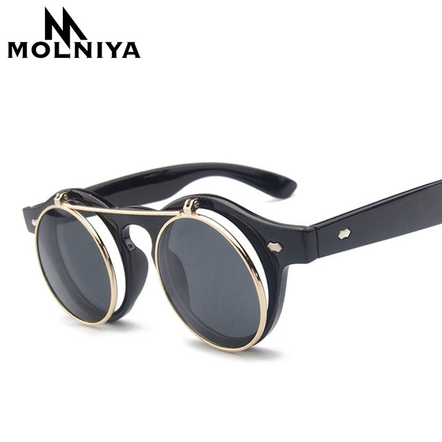 MOLNIYA Flip Up Round Shade Sunglasses Retro Vintage Men Women Brand Sunglasses Punk Classic Eyeglasses UV400 SD74
MOLNIYA Flip Up Round Shade Sunglasses Retro Vintage Men Women Brand Sunglasses Punk Classic Eyeglasses UV400 SD74