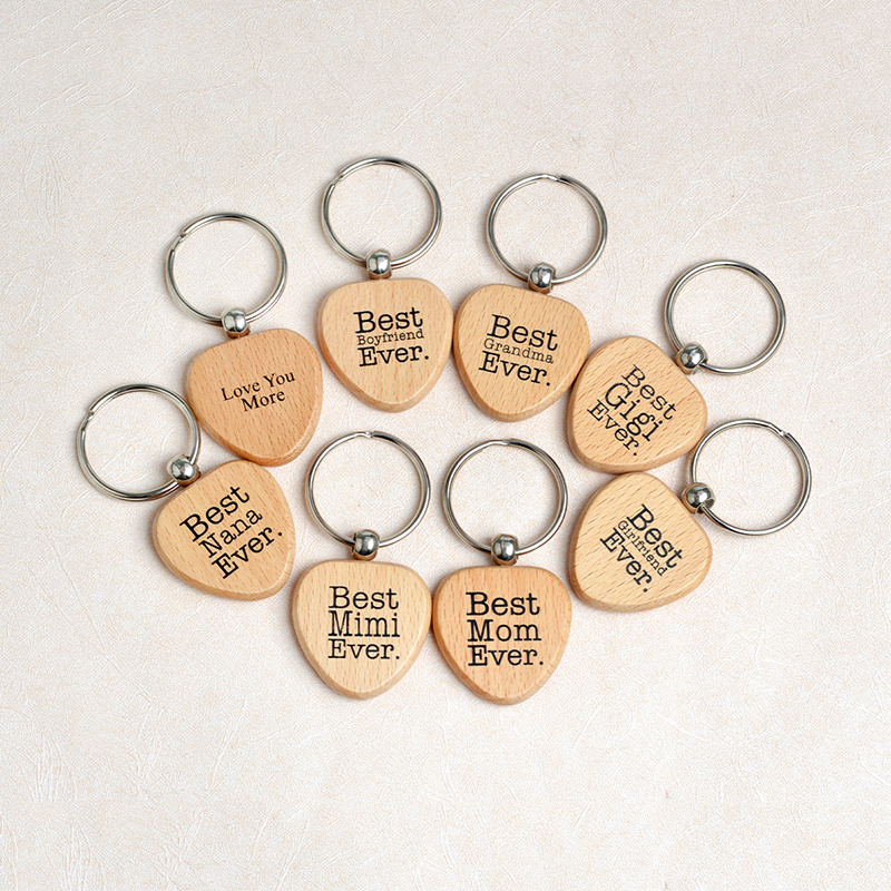 Wood keychains ” mom grandma gigi nana mimi girlfriend boyfriend ever;I love you more” Key rings tag Anniversary Gift for her ring