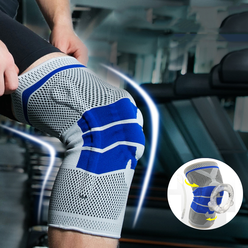 1 Pcs Basketball Knee Pad Sport Safety Football Volleyball Silicone Knee Brace Tape Knee Support Calf Protection L389
