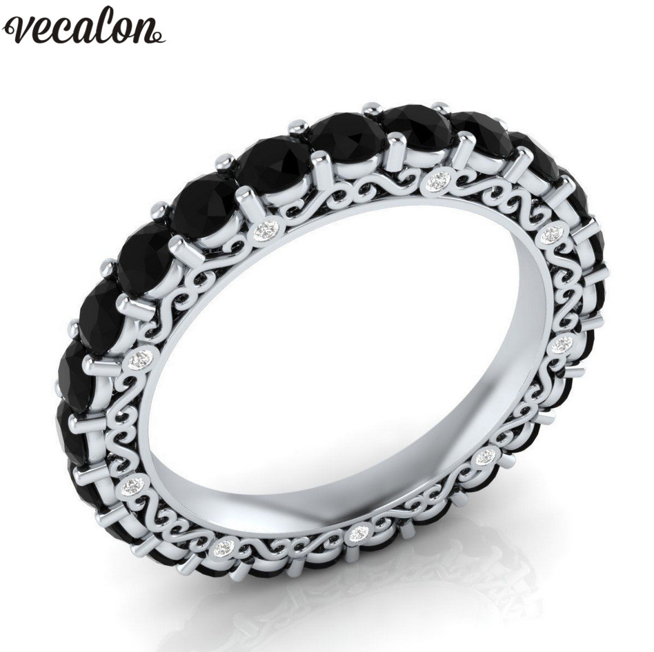 Vecalon 4 colors Birthstones Classic ring Silver Color crystal Cz Engagement wedding band ring For women Dropshipping Jewelry