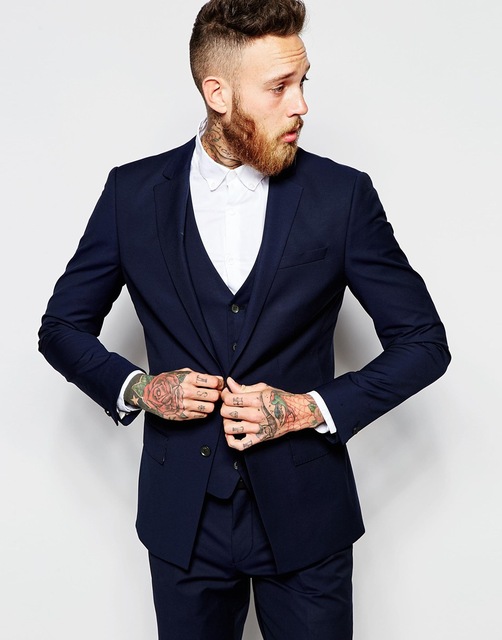 High Quality Groom Tuxedos Two Button Navy Blue Notch Lapel Groomsmen Best Man Suit Wedding Mens Suits (Jacket+Pants+Vest+Tie) J345, Same as image
High Quality Groom Tuxedos Two Button Navy Blue Notch Lapel Groomsmen Best Man Suit Wedding Mens Suits (Jacket+Pants+Vest+Tie) J345, Same as image