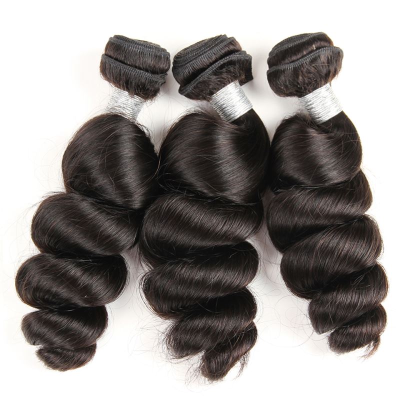 Brazilian Peruvian Indian Human Hair Extensions 6 Pieces Loose Wave Curly Double Wefts Yirubeauty Products Natural Color 10-30inch