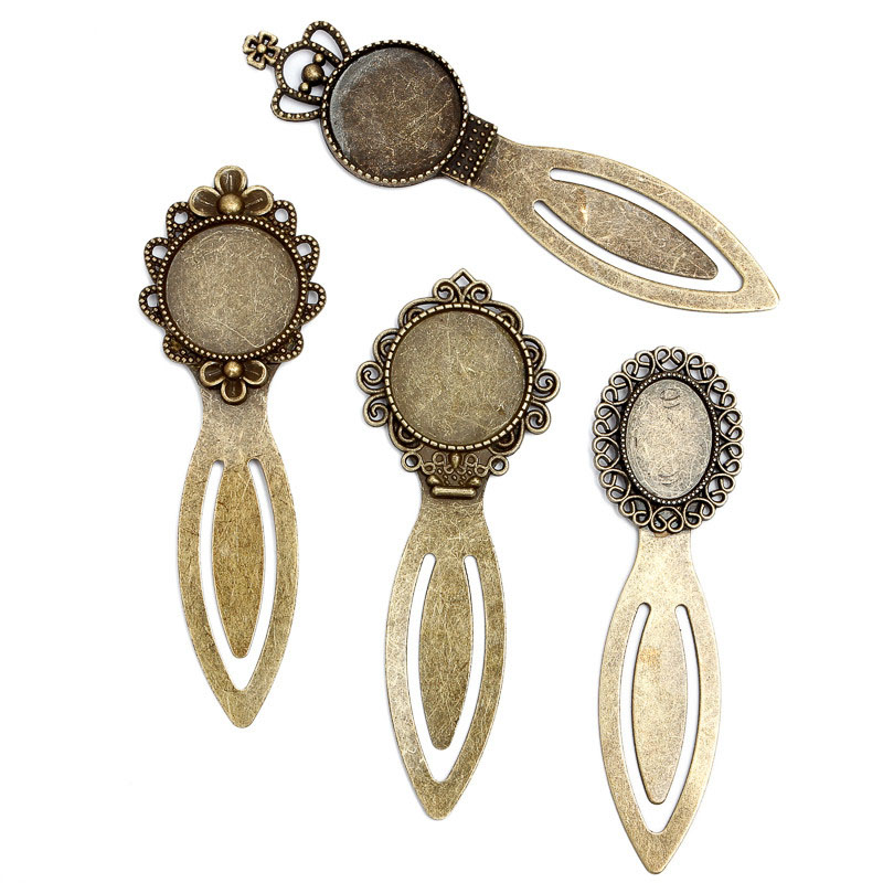 100 pcs Antique Bookmark Base Fit 20mm Round Glass Cabochon Blank Bezel Setting Bookmark Findings 4 Styles
100 pcs Antique Bookmark Base Fit 20mm Round Glass Cabochon Blank Bezel Setting Bookmark Findings 4 Styles