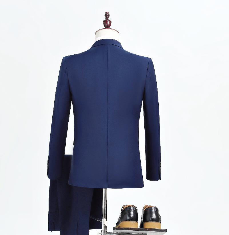 Brand New Navy Blue Men 3 Piece Suit Wedding Tuxedos Groom Tuxedos Notch Lapel One Button Men Business Prom Blazer(Jacket+Pants+Tie+Vest)622