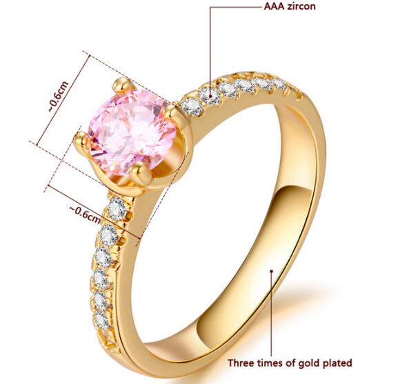 18K Gold Pink Crystal Diamond Sweety Female's Ring,Elegant Solitaire Ring for Bridemaids,Friendship nice rings jewelry for good sisters
18K Gold Pink Crystal Diamond Sweety Female's Ring,Elegant Solitaire Ring for Bridemaids,Friendship nice rings jewelry for good sisters