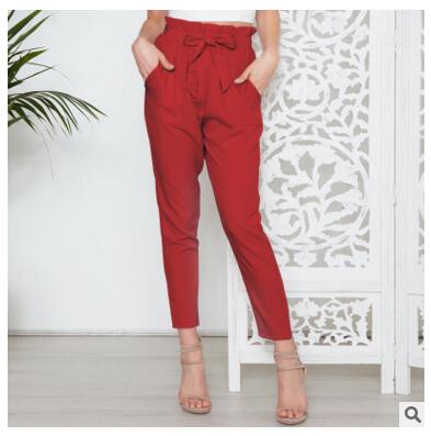 Spring Summer High Waist Harem Pants Women Plaid Business Style Long Casual Female Office Lady Black Trousers Plus Sizes