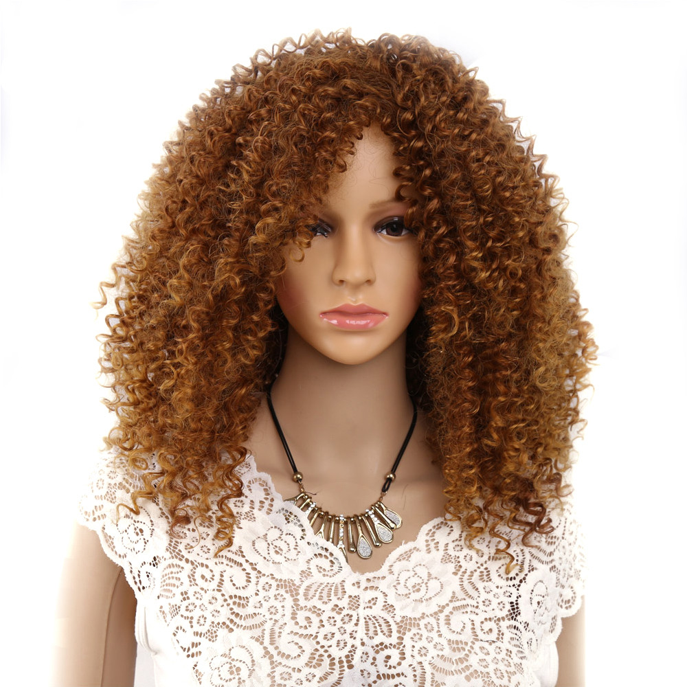 Fashion Beautful Afro Kinky Curly Wigs For Women brown wig Perruque Women Heat Resistant Synthetic Peruca, 18 inch
Fashion Beautful Afro Kinky Curly Wigs For Women brown wig Perruque Women Heat Resistant Synthetic Peruca, 18 inch