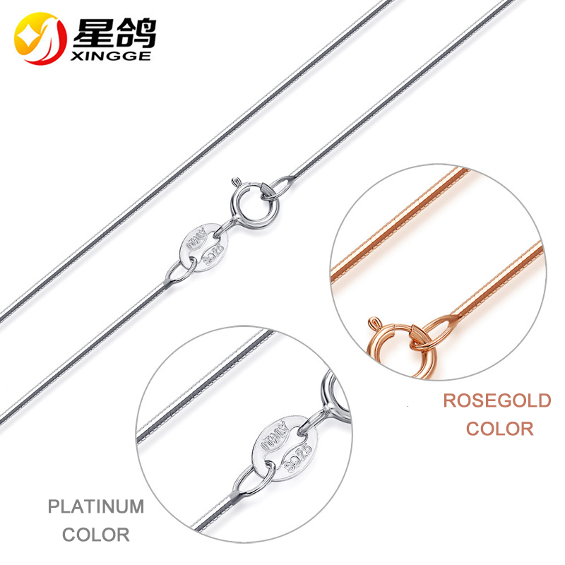 Fashion Women 925 sterling Silver necklace Jewelry silver/rose gold color Snake Chain Necklace jewelry wholesale
Fashion Women 925 sterling Silver necklace Jewelry silver/rose gold color Snake Chain Necklace jewelry wholesale