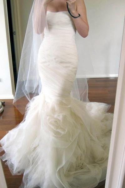 strapless floor length ruffle mermiad sexy wedding dresses custom made vintage new arrival sleeveless wedding gowns, Gold
strapless floor length ruffle mermiad sexy wedding dresses custom made vintage new arrival sleeveless wedding gowns, Gold