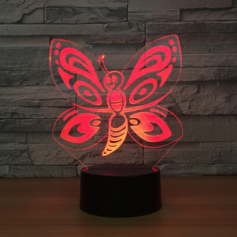 Butterfly 3D lamp Led Night Light Lamp LED desk table nightlight Colorful USB LED Acrylic lamp